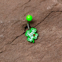 UV Glow Kiss Me Shamrock St Patricks Day Belly Ring