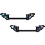 14G 9/16 Black Subtle Bat Barbell Nipple Ring Set
