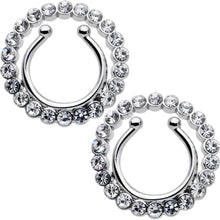 Clip On Fake Nipple Ring Set - Pink, Blue or Clear