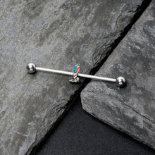 14G Easter Bunny Red Blue Ears Industrial Barbell 38mm