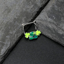 16G 5/16 Glitter Top Hat Shamrock St Patricks Cartilage Clicker