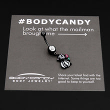 Clear Gem Black Funky Skunk Dangle Belly Ring
