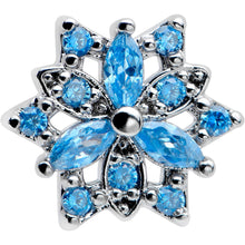 16G 5/16 Blue CZ Gem Snowflake Blues Labret Monroe Tragus