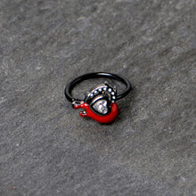 20G 5/16 Clear Gem Black Bleeding Heart Nose Hoop