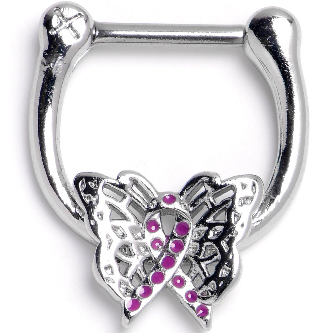 16G 5/16 Purplish Beauty in Flight Butterfly Cartilage Clicker