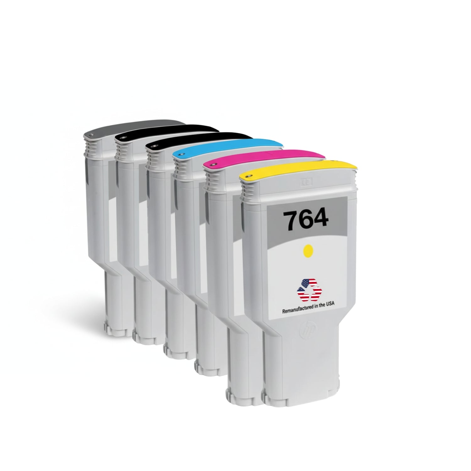 US Remanufactured for HP 764 300mL Multi-color Ink Cartridge-6-Pack
