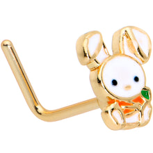 20G 7mm Gold Tone Cutie Easter Bunny L Shape Nose Ring