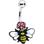 Busy Bee Flower Belly Ring