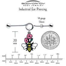 14G Busy Bee Flowers Dangle Project Bar 38mm
