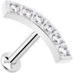 16G 5/16 CZ Stainless Steel Threadless Curved Push In Tragus Labret