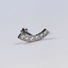 16G 5/16 CZ Stainless Steel Threadless Curved Push In Tragus Labret