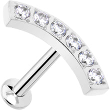 16G 5/16 CZ Stainless Steel Threadless Curved Push In Tragus Labret