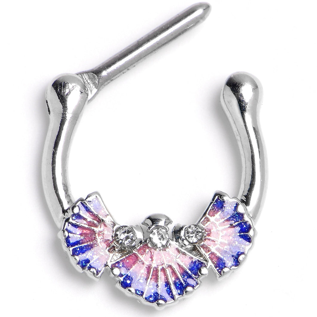 16G 5/16 Mesmerizing Ocean Magic Sea Shells Septum Clicker
