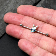 14G Easter Egg Bunny Industrial Barbell 38mm