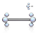 14G Synthetic Opal ASTM F-136 Implant Grade Titanium Internally Threaded Bridge Barbell