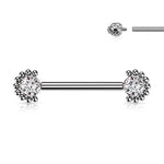 14G CZ Baller ASTM F-136 Implant Grade Titanium Internally Threaded Bridge Barbell