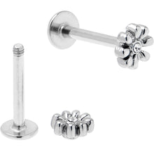 16G 5/16 Clear Gem Gold Tone Flower Butterfly Labret Set of 4