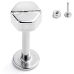 16G 5/16 Optical Illusion Screw Flat Head Labret Monroe Tragus