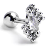16G 1/4 Clear Gem Firey Drop Cartilage Tragus Earring