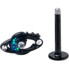 16G 5/16 Aurora Gem Black Saturn Space Moon Labret Monroe Tragus