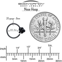 20G 5/16 Aurora Gem Black Saturn Space Moon Nose Hoop