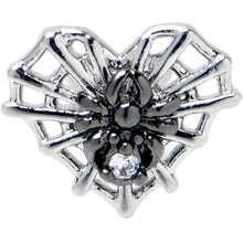 16G 5/16 Clear CZ Gem Heart of Spider Labret Monroe Tragus