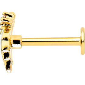16G 5/16 Clear CZ Gem Gold Tone Leafy Beauty Labret Monroe Tragus