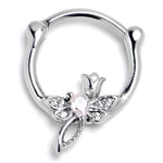 16G 3/8 Clear Gem Bold Dragonfly Cartilage Clicker