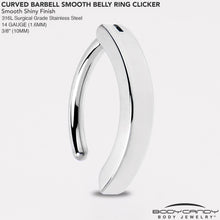 14G 3/8 316L Surgical Steel Smooth Style Hinged Hoop Belly Ring