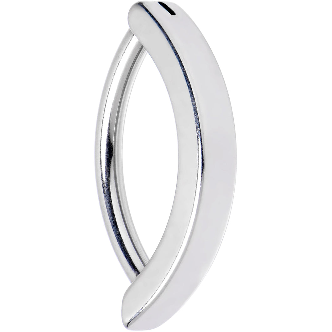 14G 1/2 316L Surgical Steel Smooth Style Hinged Hoop Belly Ring
