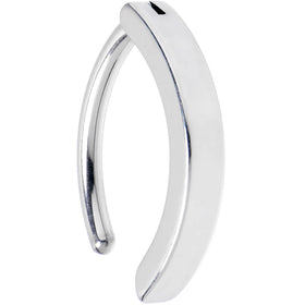14G 1/2 316L Surgical Steel Smooth Style Hinged Hoop Belly Ring