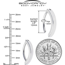 14G 1/2 316L Surgical Steel Smooth Style Hinged Hoop Belly Ring