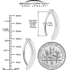 14G 9/16 316L Surgical Steel Smooth Style Hinged Hoop Belly Ring