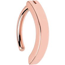 14G 3/8 Rose Gold Tone 316L Surgical Steel Smooth Style Hinged Hoop Belly Ring