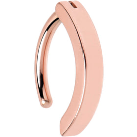 14G 3/8 Rose Gold Tone 316L Surgical Steel Smooth Style Hinged Hoop Belly Ring