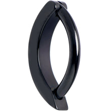 14G 3/8  Black Implant Grade Titanium CZ Paved Hinged Hoop Belly Ring
