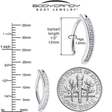 14G 1/2 Implant Grade Titanium CZ Paved Hinged Hoop Belly Ring