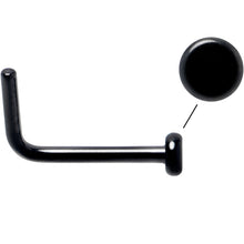20G 1/4 Black ASTM F-136 Implant Grade Titanium 2mm Disc End L Shape Nose Ring