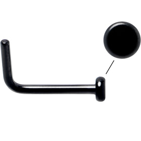 20G 1/4 Black ASTM F-136 Implant Grade Titanium 2mm Disc End L Shape Nose Ring