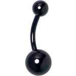 Black ASTM F-136 Implant Grade Titanium Internally Threaded Belly Ring