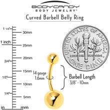 Gold Tone ASTM F-136 Implant Grade Titanium Internally Threaded Belly Ring
