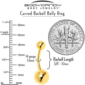 Gold Tone ASTM F-136 Implant Grade Titanium Internally Threaded Belly Ring
