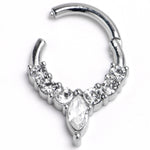 16G 5/16 Front Facing Marquise CZ Precision Hinge Closure Segment Ring