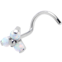 20G 1/4 White Synthetic Opal ASTM F-136 Implant Grade Titanium Threadless Left Nose Screw