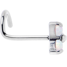 20G 1/4 White Synthetic Opal ASTM F-136 Implant Grade Titanium Threadless Left Nose Screw