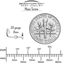 20G 1/4 ASTM F-136 Implant Grade Titanium Moon Threadless Left Side Nose Screw