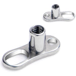 14G 2.5mm Rise 2 Hole Implant Grade Titanium Dermal Anchor Base