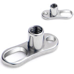 14G 2mm Rise 2 Hole Implant Grade Titanium Dermal Anchor Base