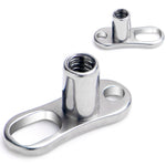 14G 3mm Rise 2 Hole Implant Grade Titanium Dermal Anchor Base