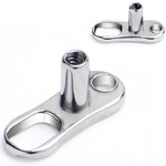 16G 2.5mm Rise 2 Hole Implant Grade Titanium Dermal Anchor Base